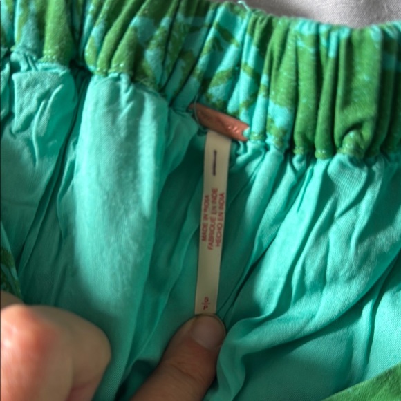 NWOT Free People Green and Blue Copa Cabana Midi Skirt - Picture 4 of 6
